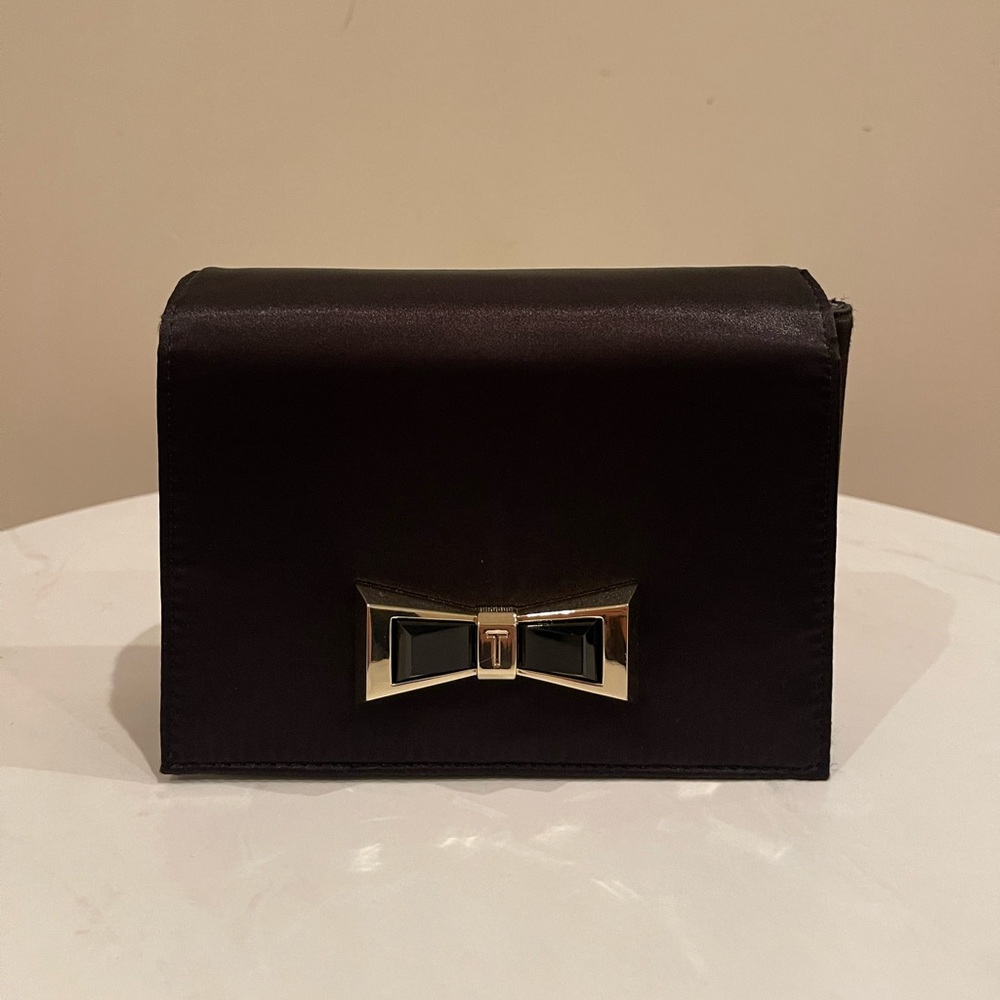 TED BAKER Satin Geo Bow Evening Bag